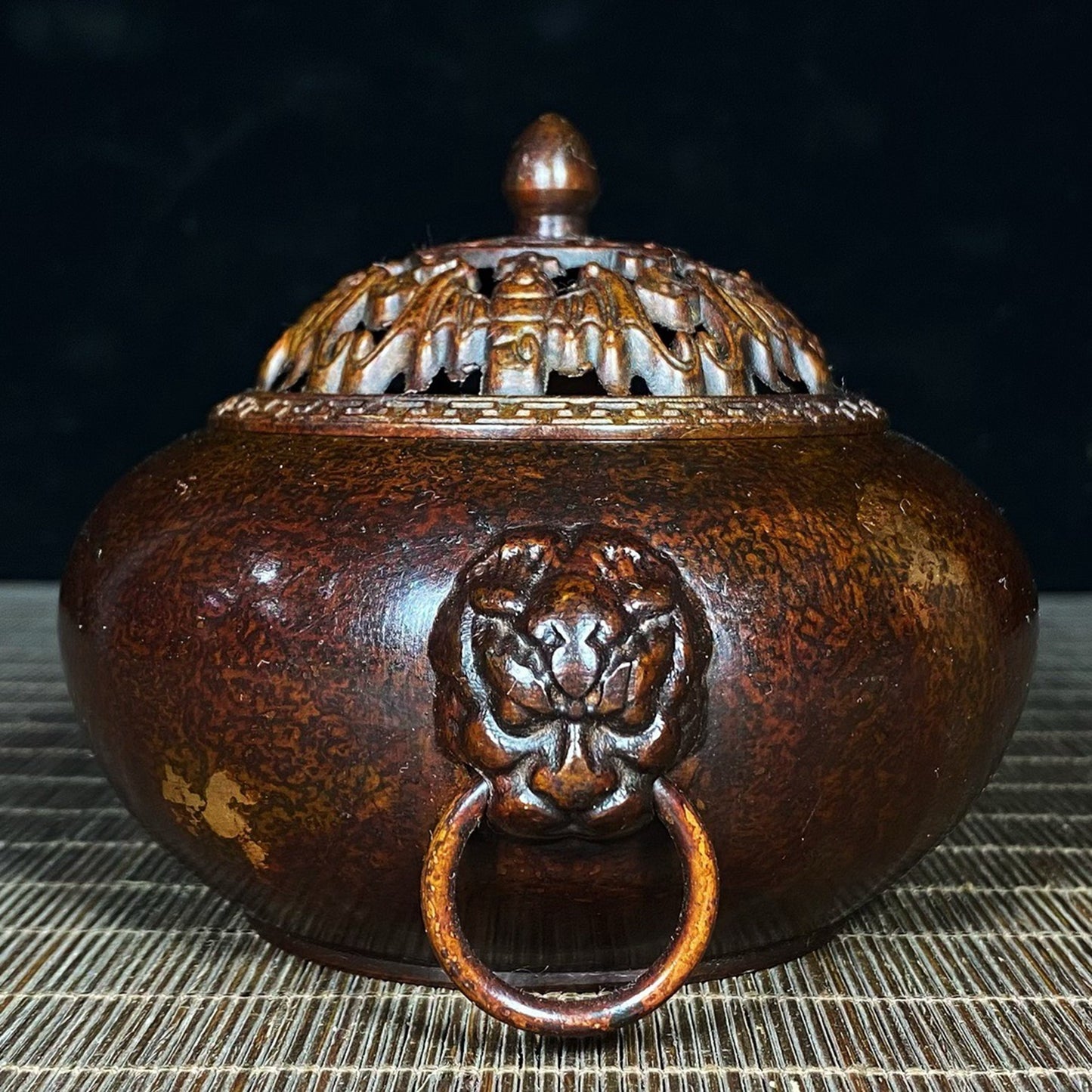 Pure Copper Five Blessings Cap Gold Beast Ring Ear Stove