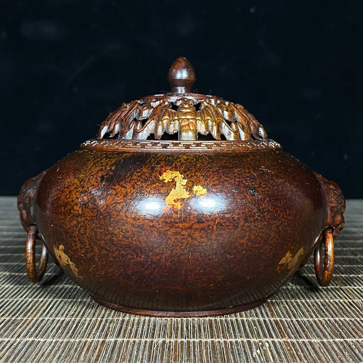 Pure Copper Five Blessings Cap Gold Beast Ring Ear Stove