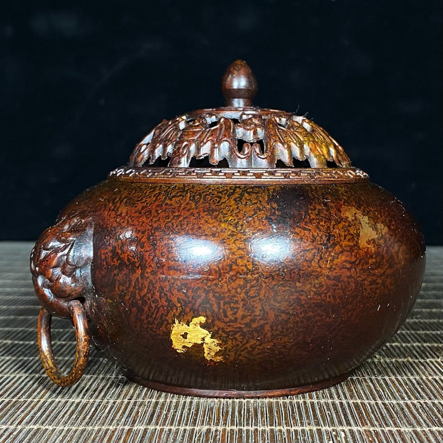 Pure Copper Five Blessings Cap Gold Beast Ring Ear Stove