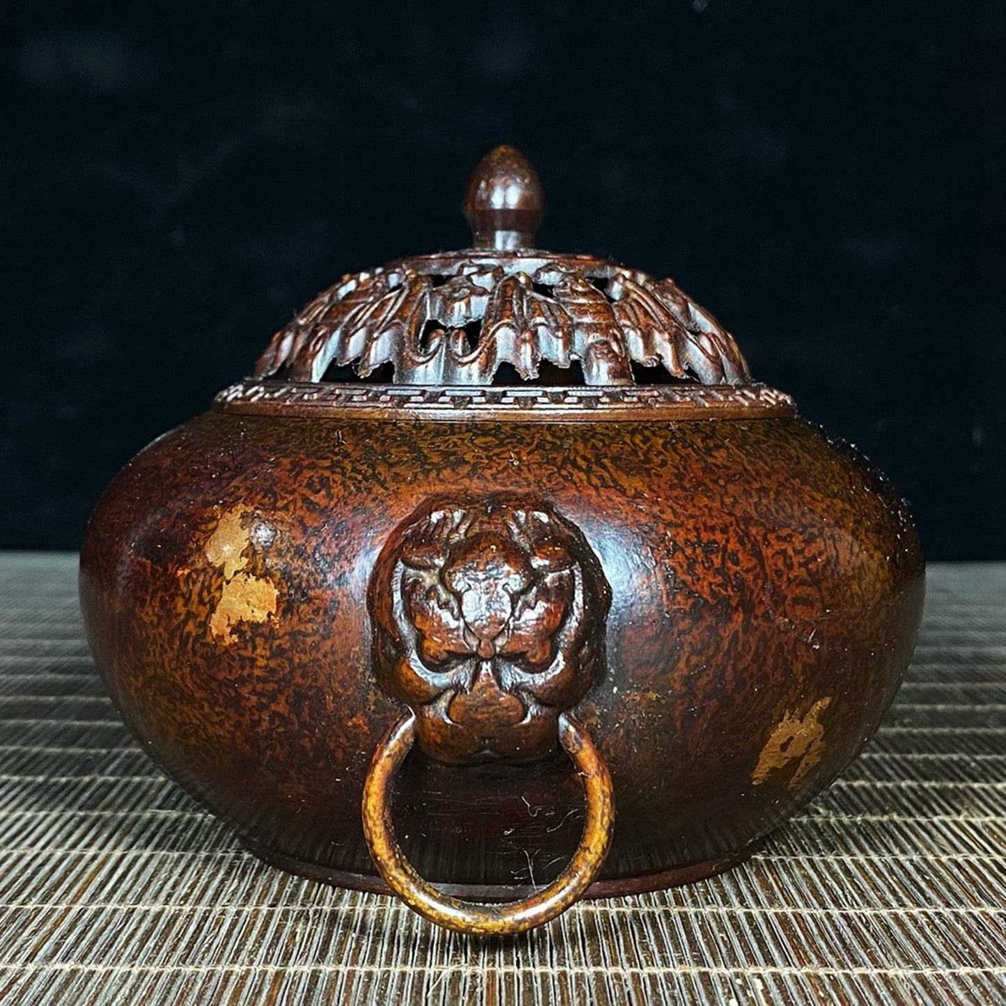 Pure Copper Five Blessings Cap Gold Beast Ring Ear Stove
