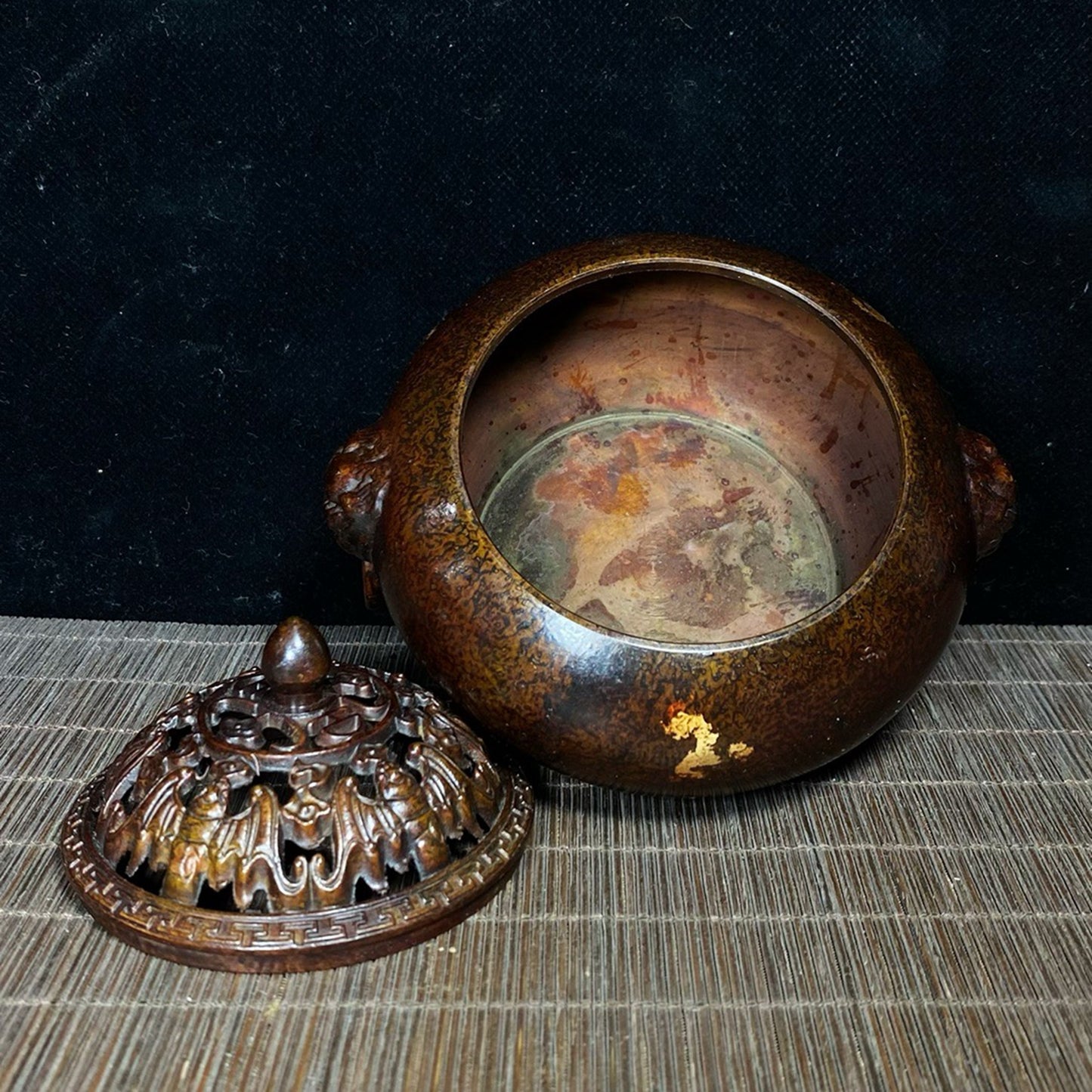 Pure Copper Five Blessings Cap Gold Beast Ring Ear Stove