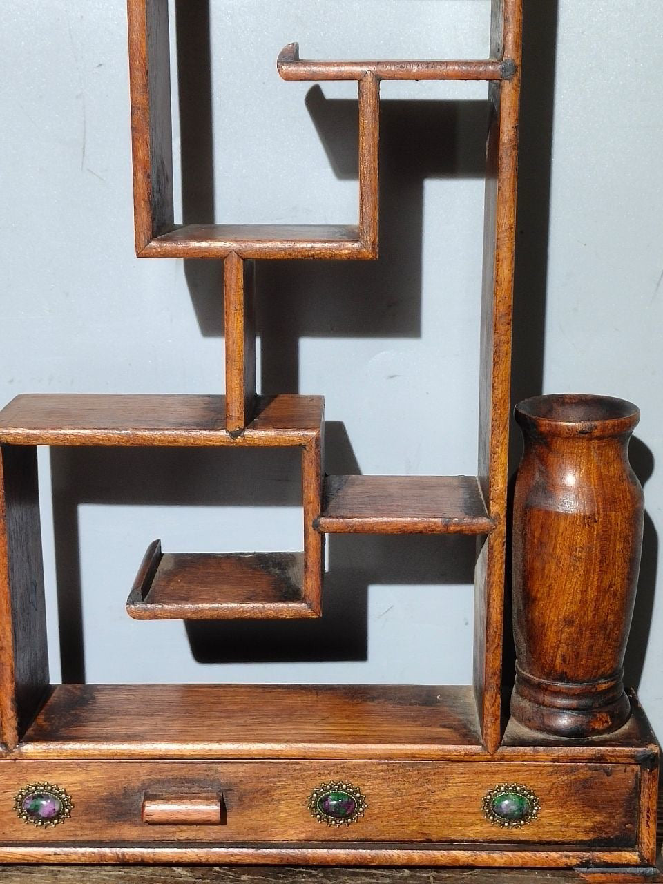 Flower pear wood desk antique rack ornaments