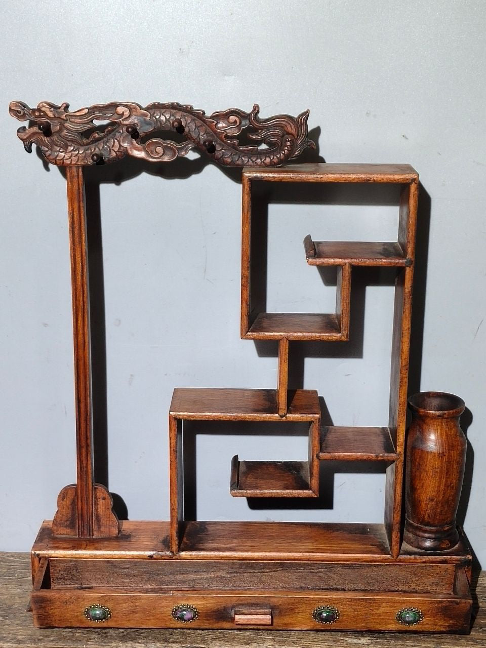 Flower pear wood desk antique rack ornaments
