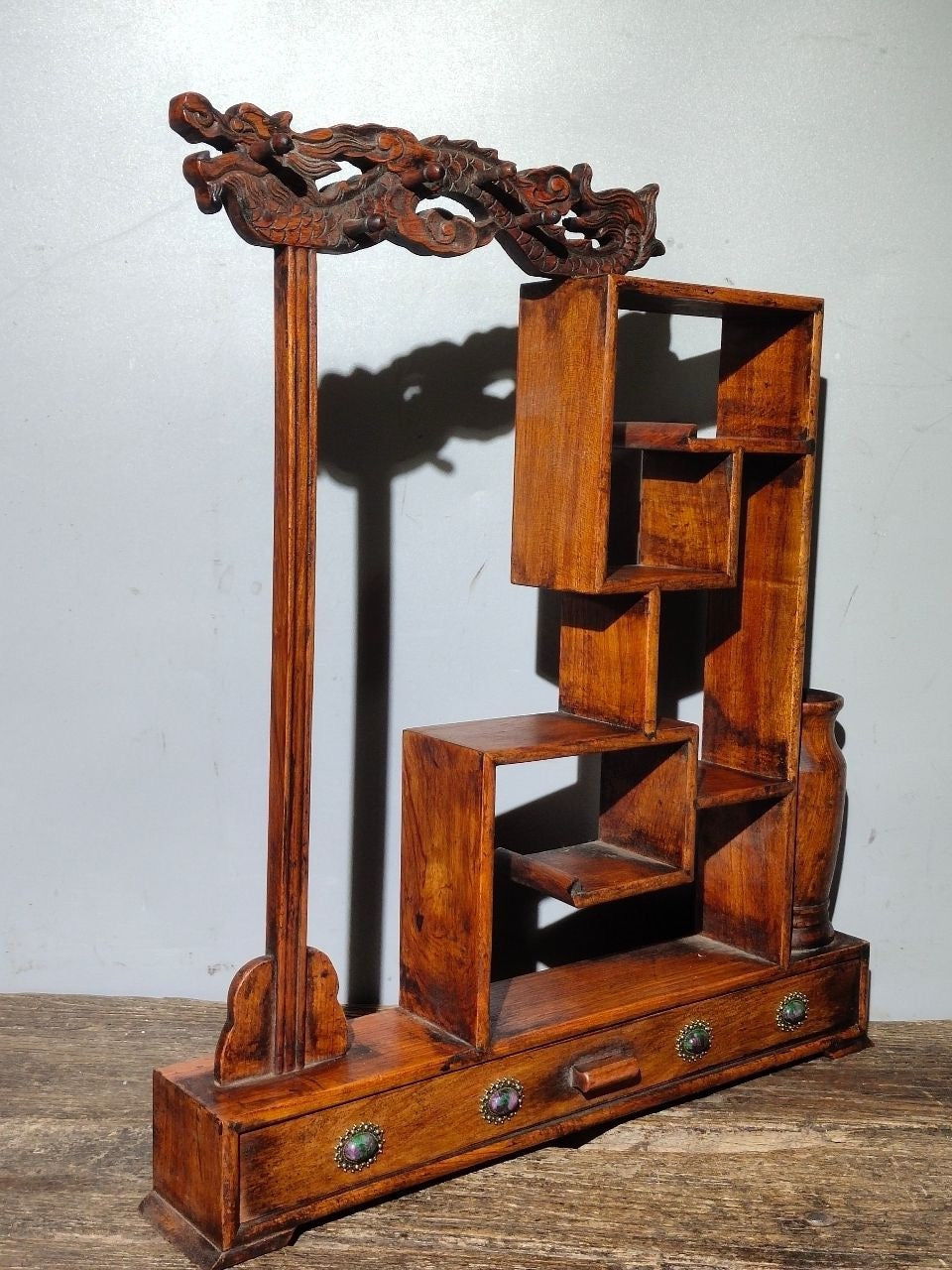 Flower pear wood desk antique rack ornaments