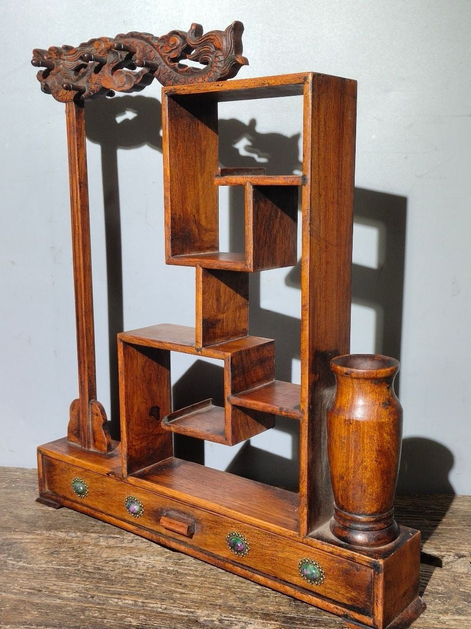 Flower pear wood desk antique rack ornaments