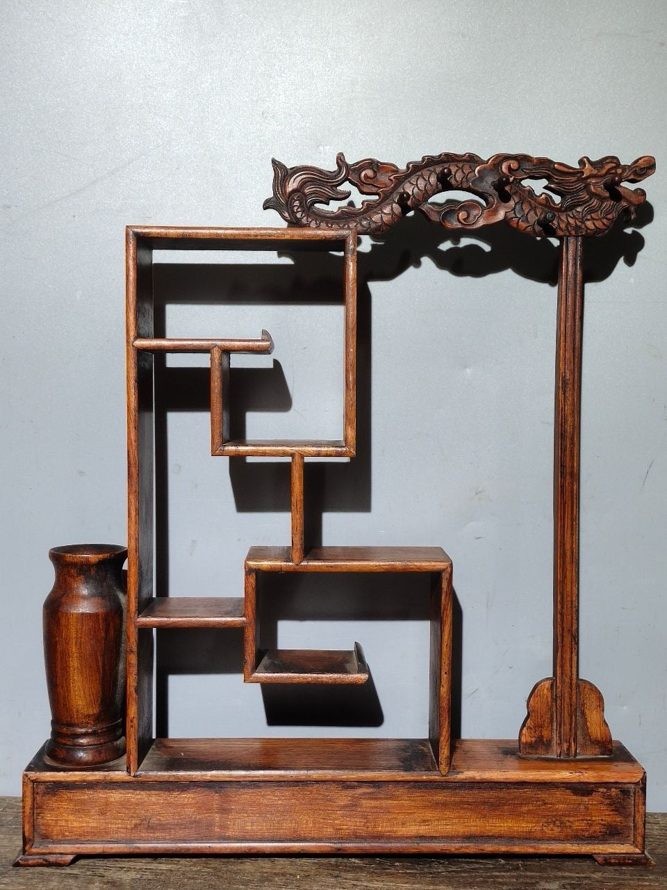 Flower pear wood desk antique rack ornaments