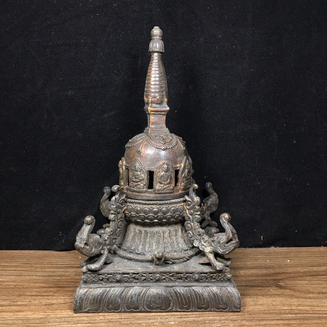 Chinese antique pure copper pagoda