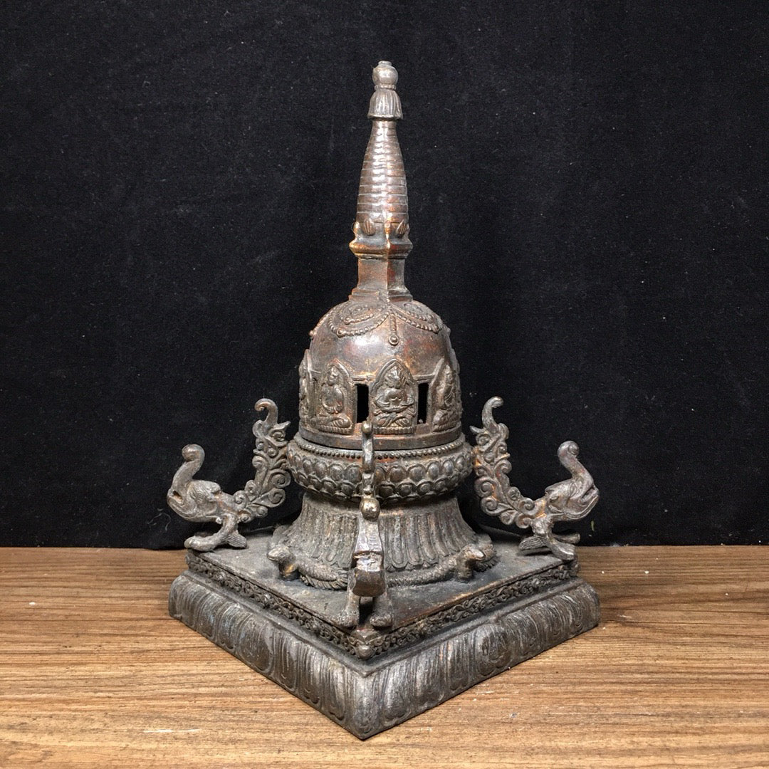Chinese antique pure copper pagoda