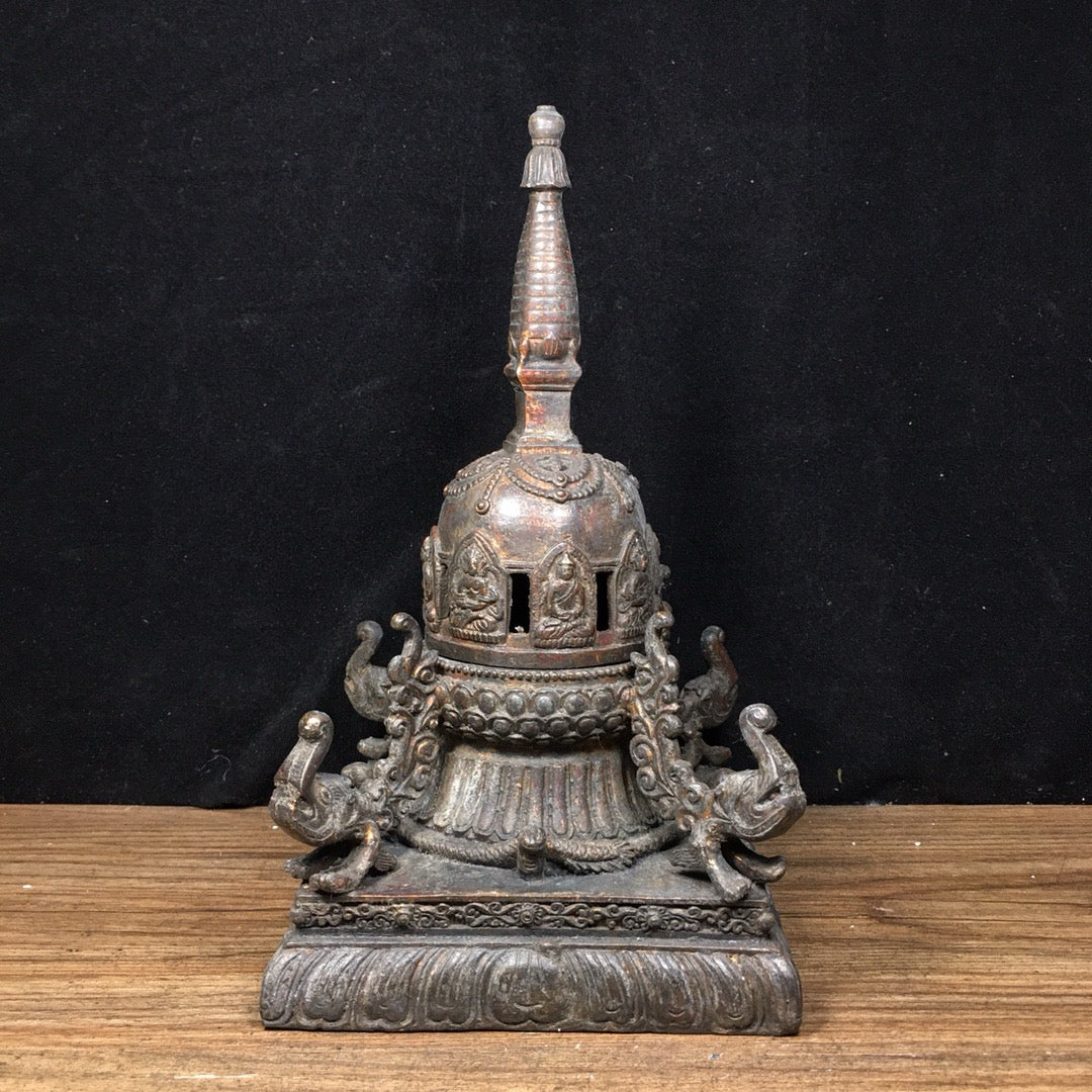 Chinese antique pure copper pagoda