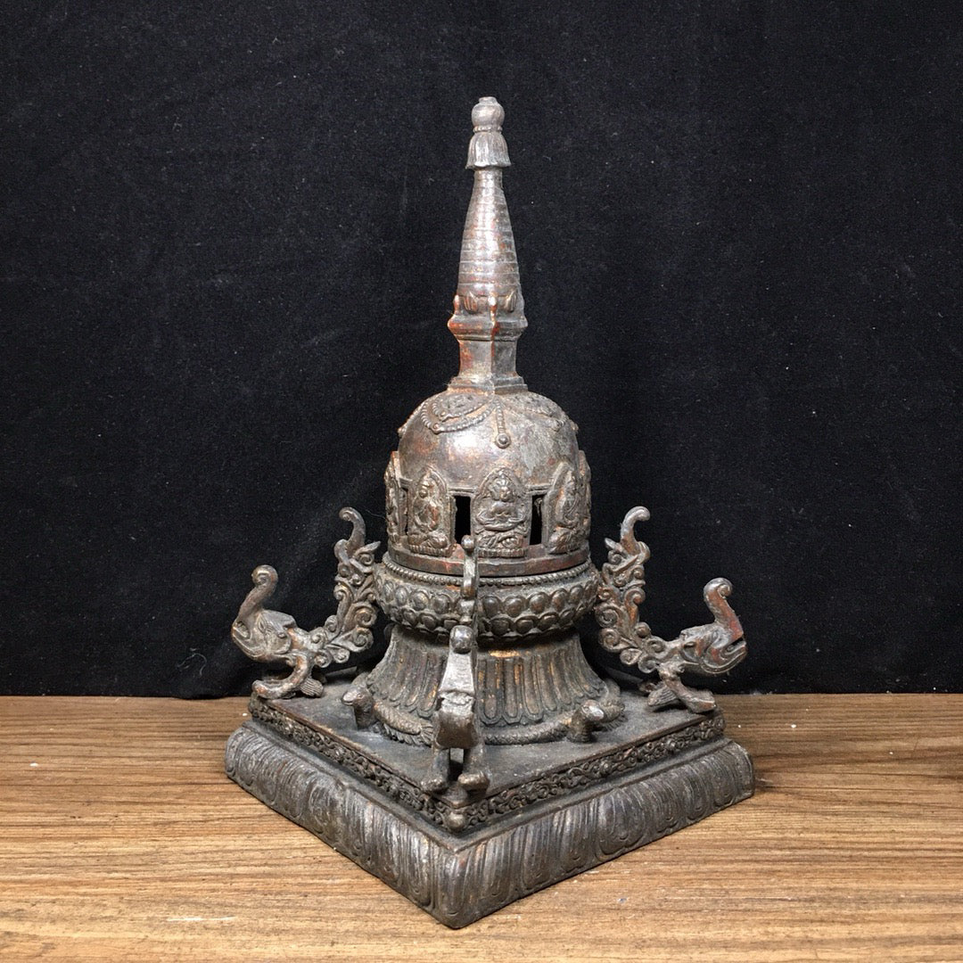 Chinese antique pure copper pagoda