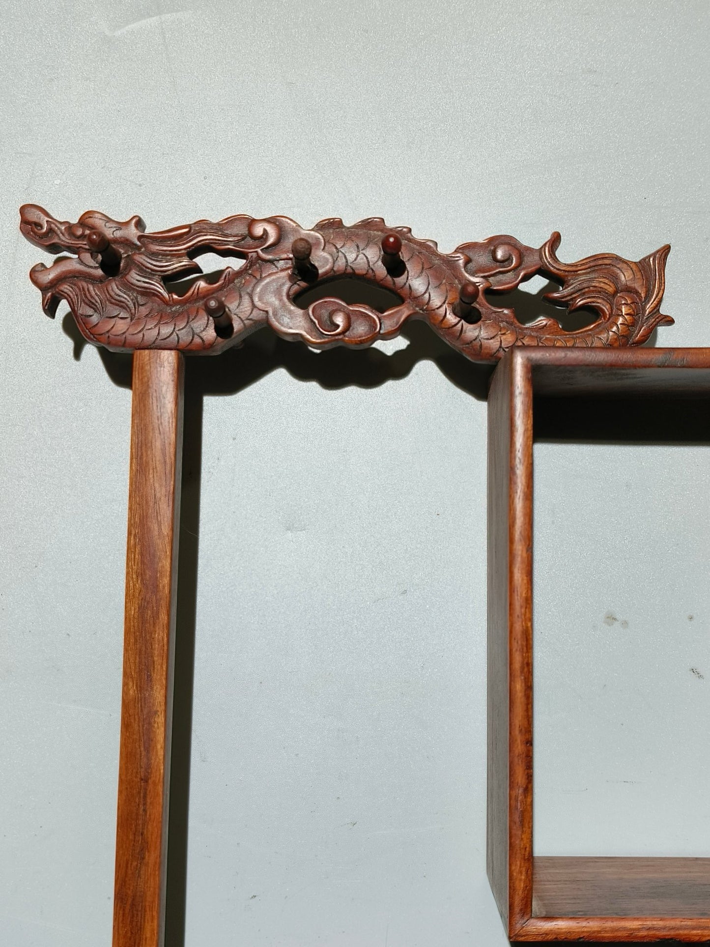 Old pear wood desk large antique rack ornaments