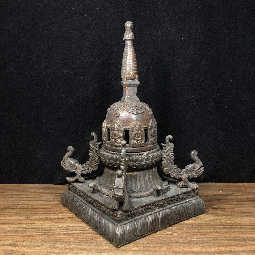 Chinese antique pure copper pagoda