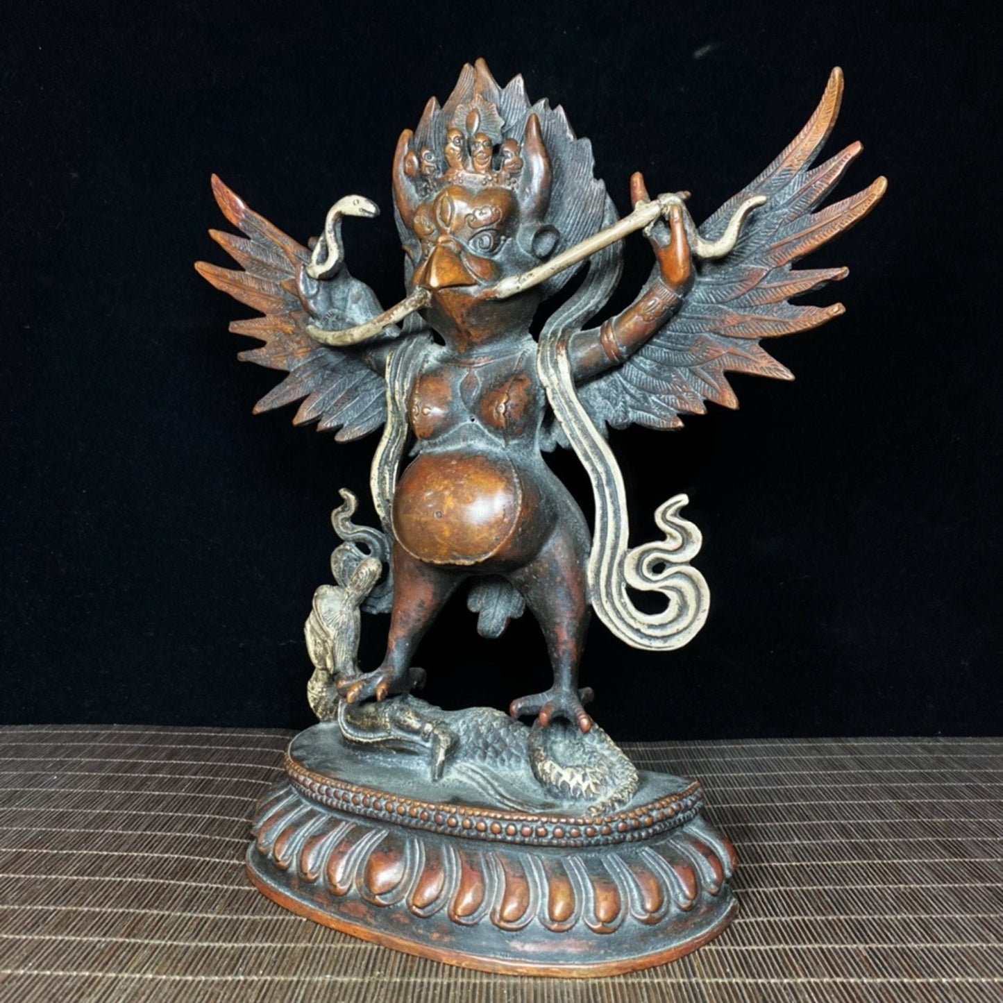 Pure copper gilded golden winged giant roc bird