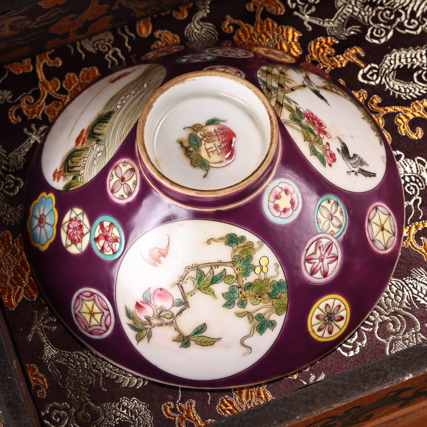 A pair of Chinese antique pink porcelain bowls