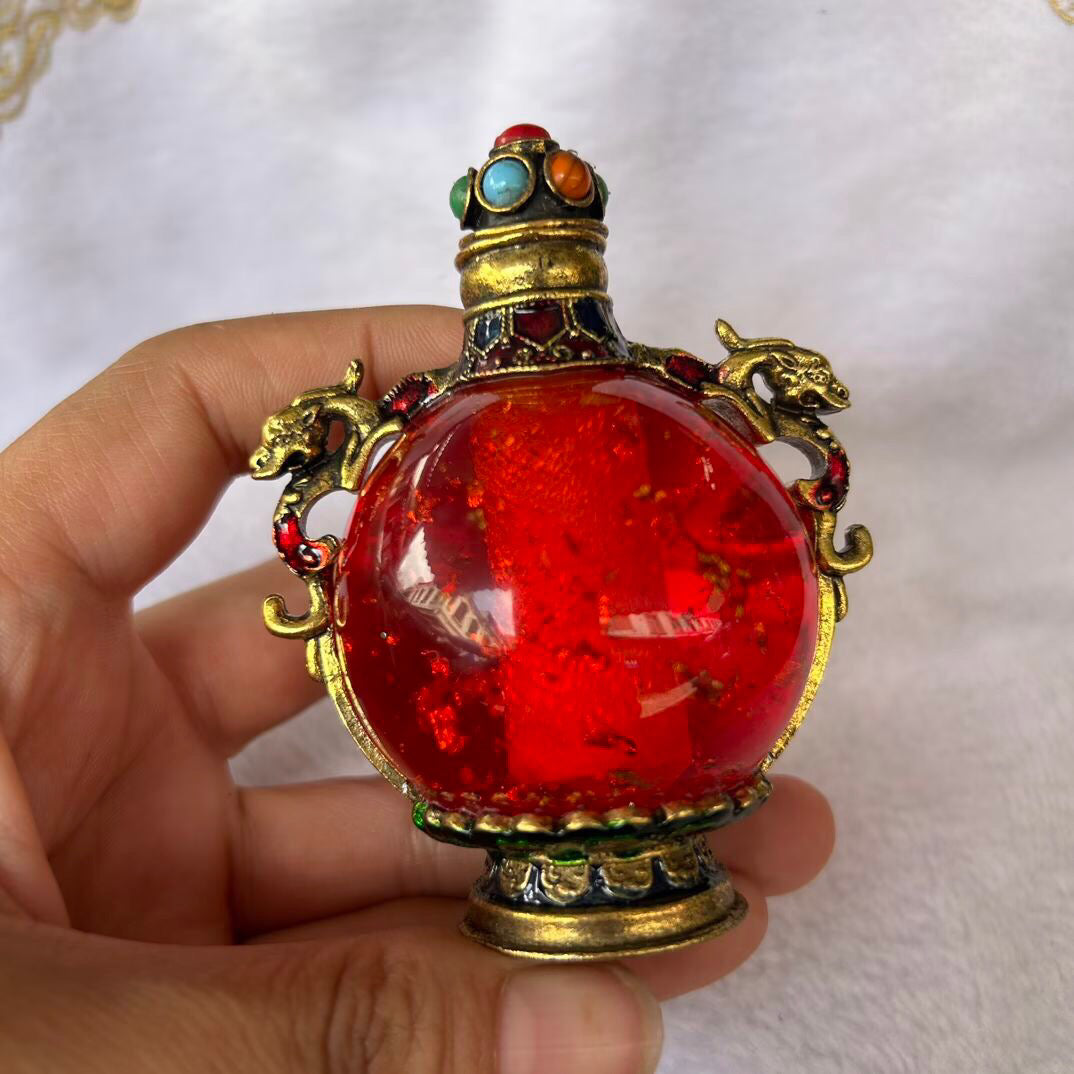 Chinese antique copper snuff bottle