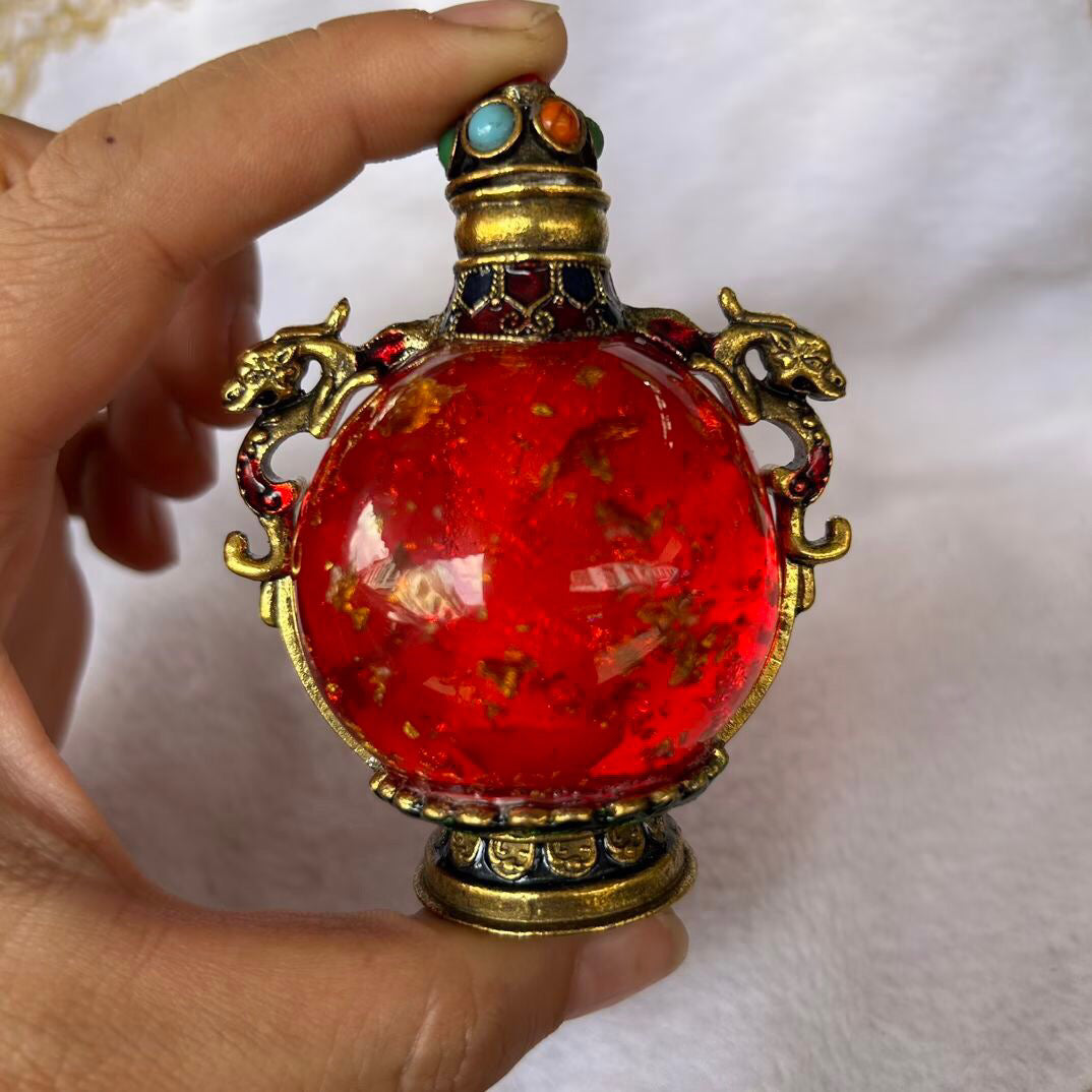 Chinese antique copper snuff bottle