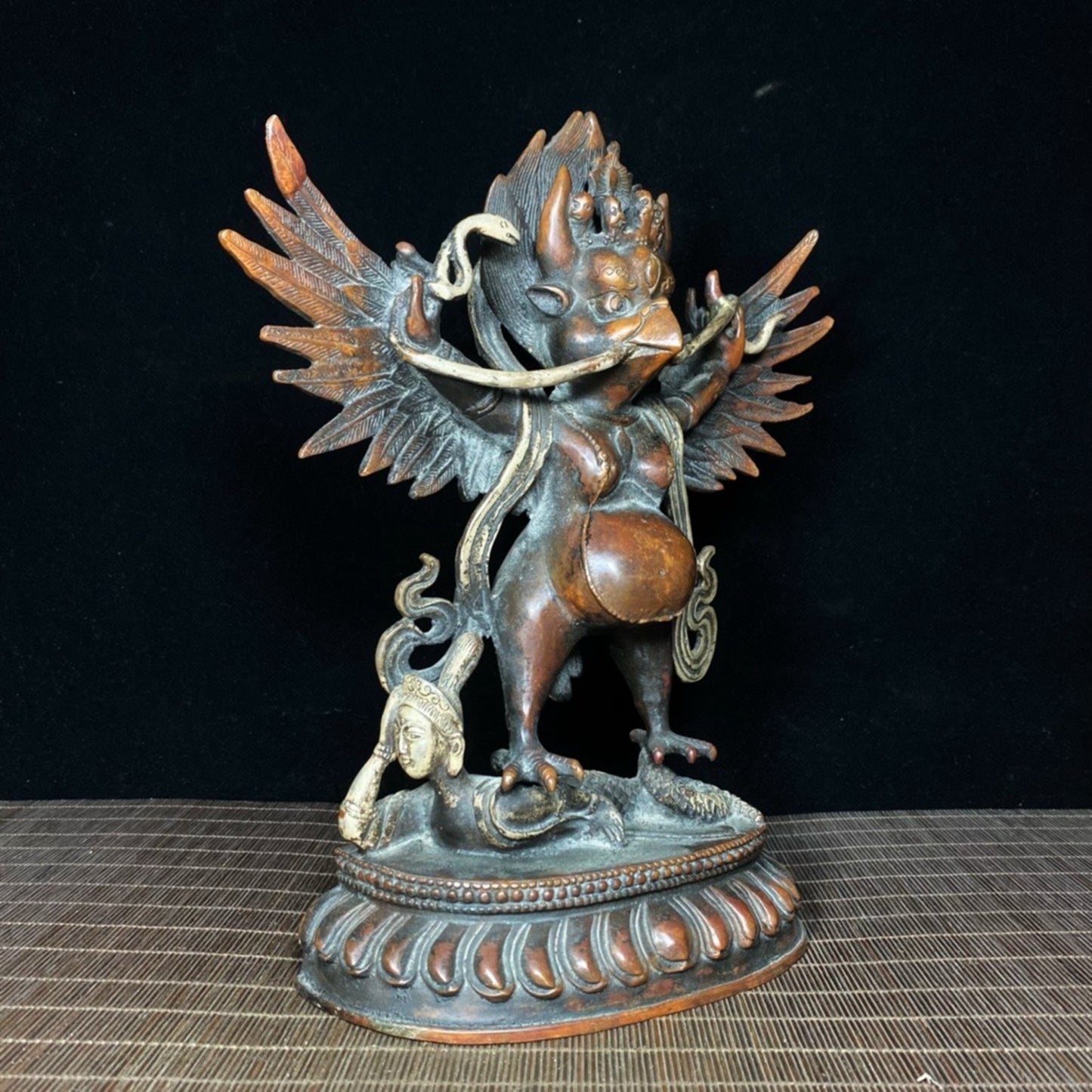 Pure copper gilded golden winged giant roc bird