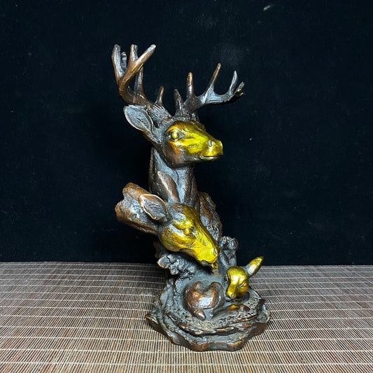 Pure copper gilded deer