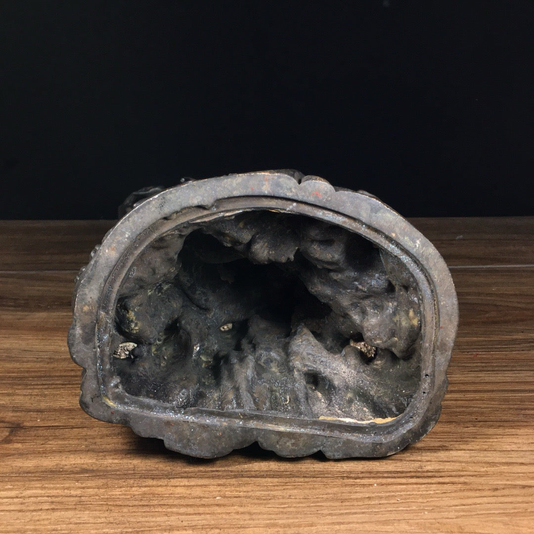 Chinese antique pure copper Dragon Subduing Guanyin ornaments