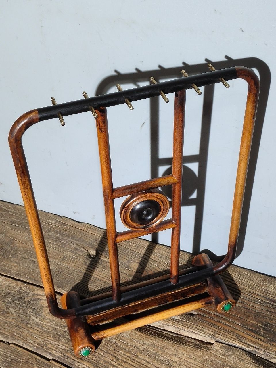 Old pear wood brush holder