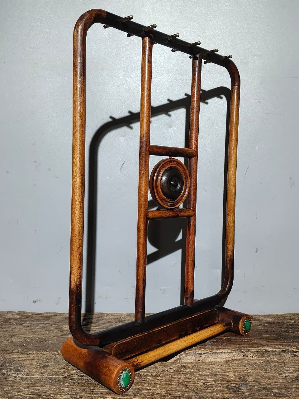 Old pear wood brush holder