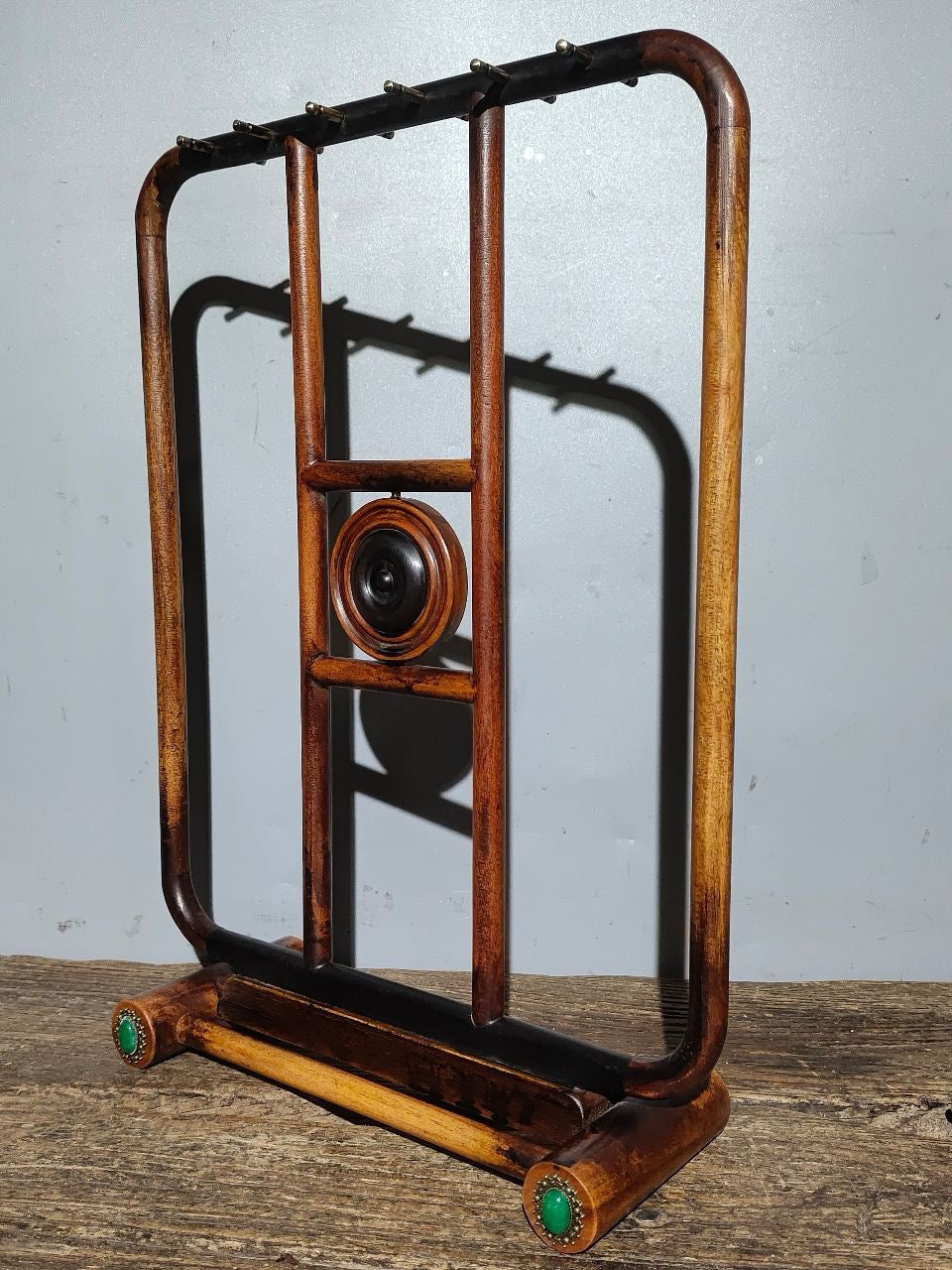 Old pear wood brush holder