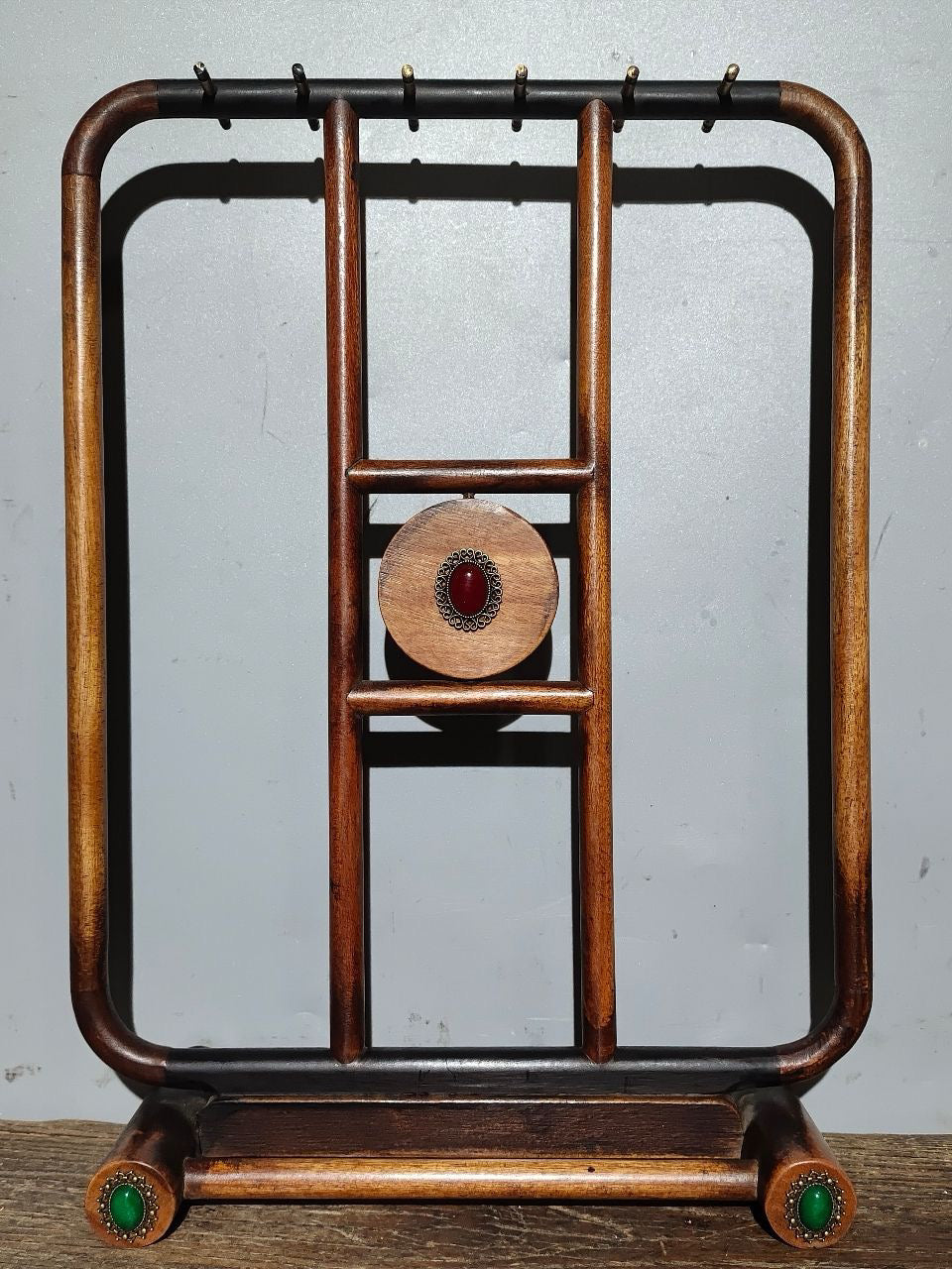 Old pear wood brush holder