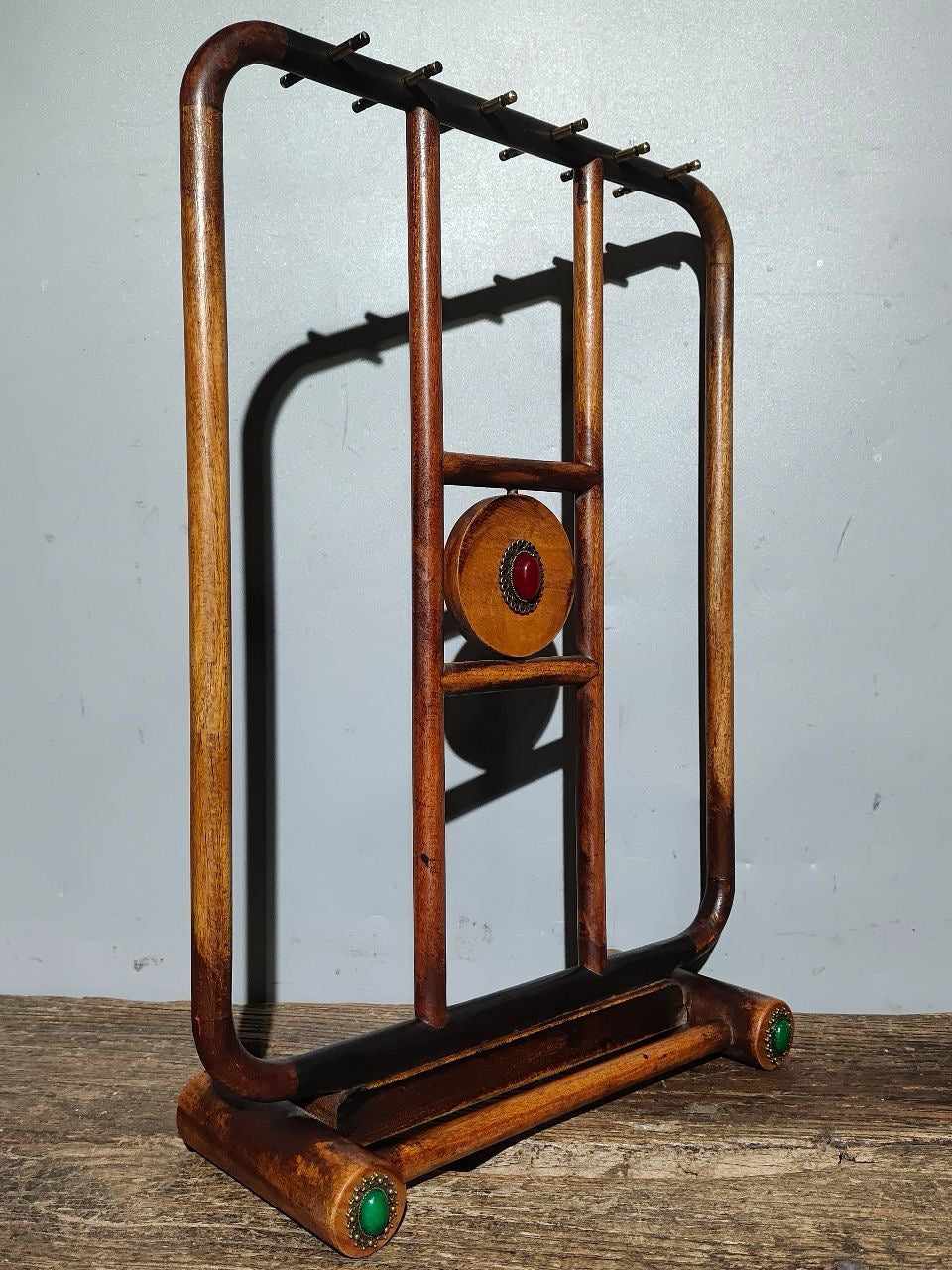 Old pear wood brush holder