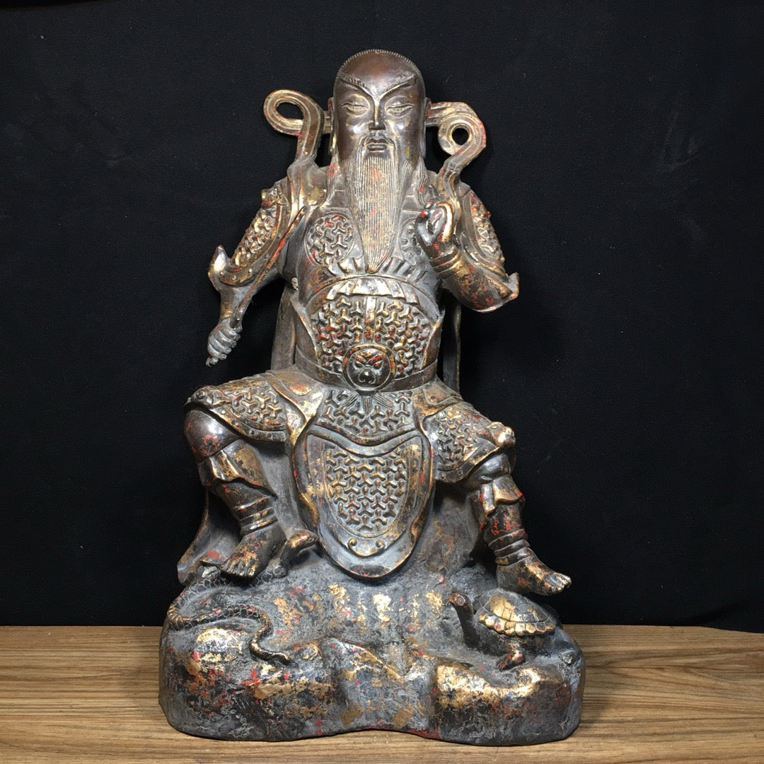 Chinese antique pure copper Emperor Zhenwu ornament