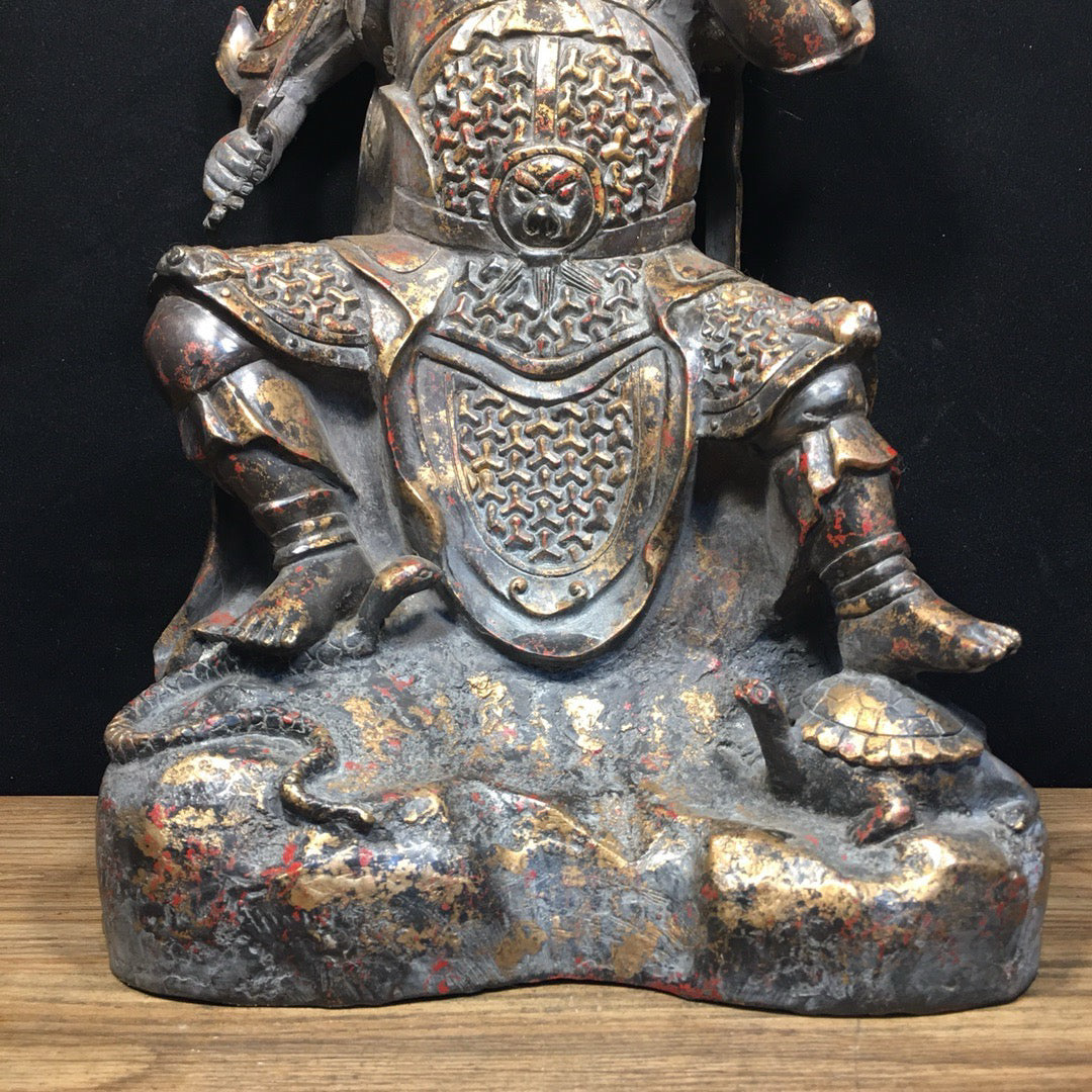 Chinese antique pure copper Emperor Zhenwu ornament