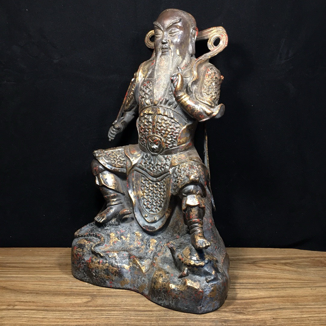 Chinese antique pure copper Emperor Zhenwu ornament