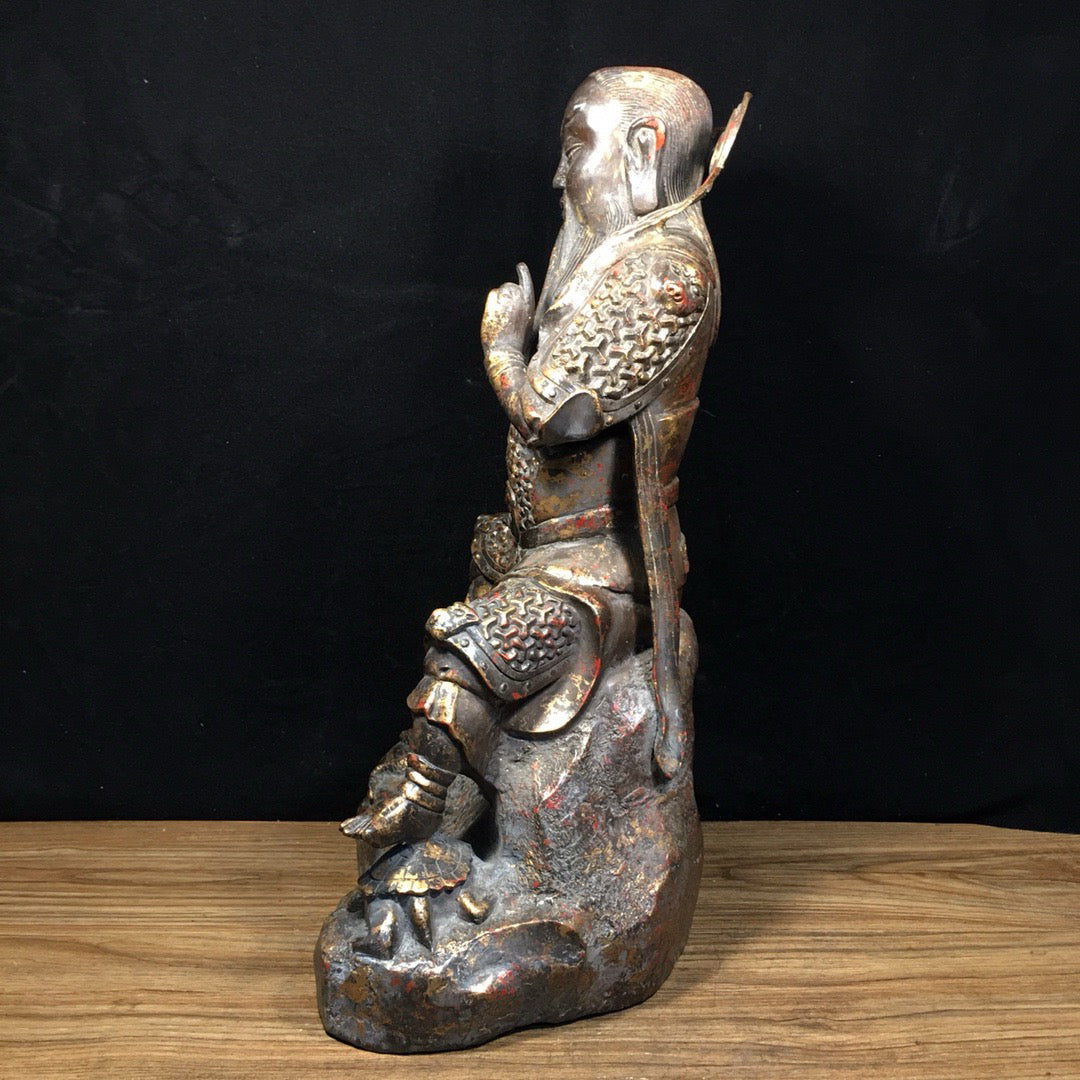 Chinese antique pure copper Emperor Zhenwu ornament