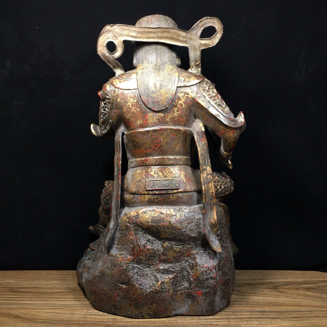 Chinese antique pure copper Emperor Zhenwu ornament