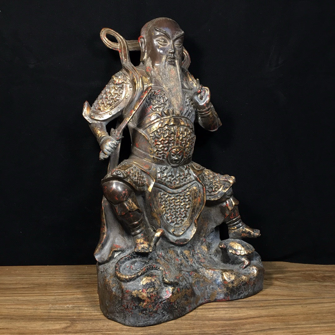 Chinese antique pure copper Emperor Zhenwu ornament