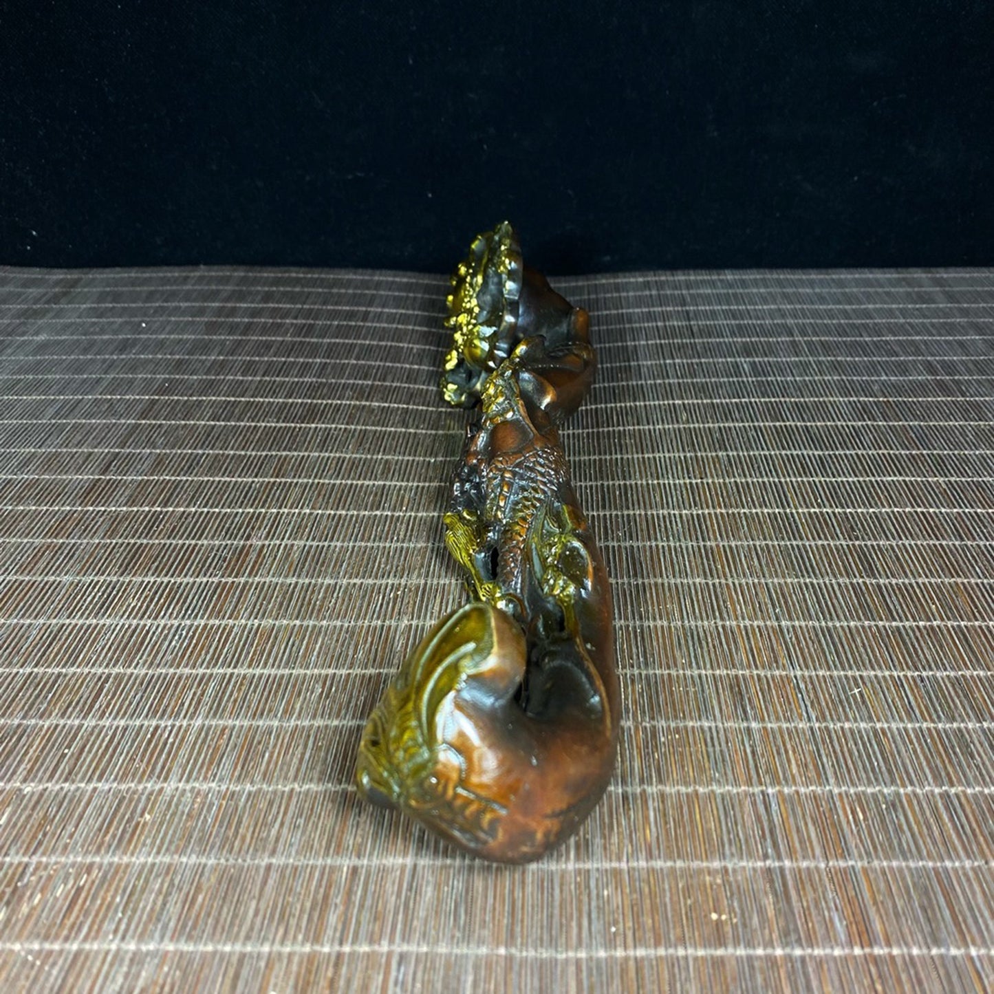Pure copper gold-plated dragon head Ruyi ornament