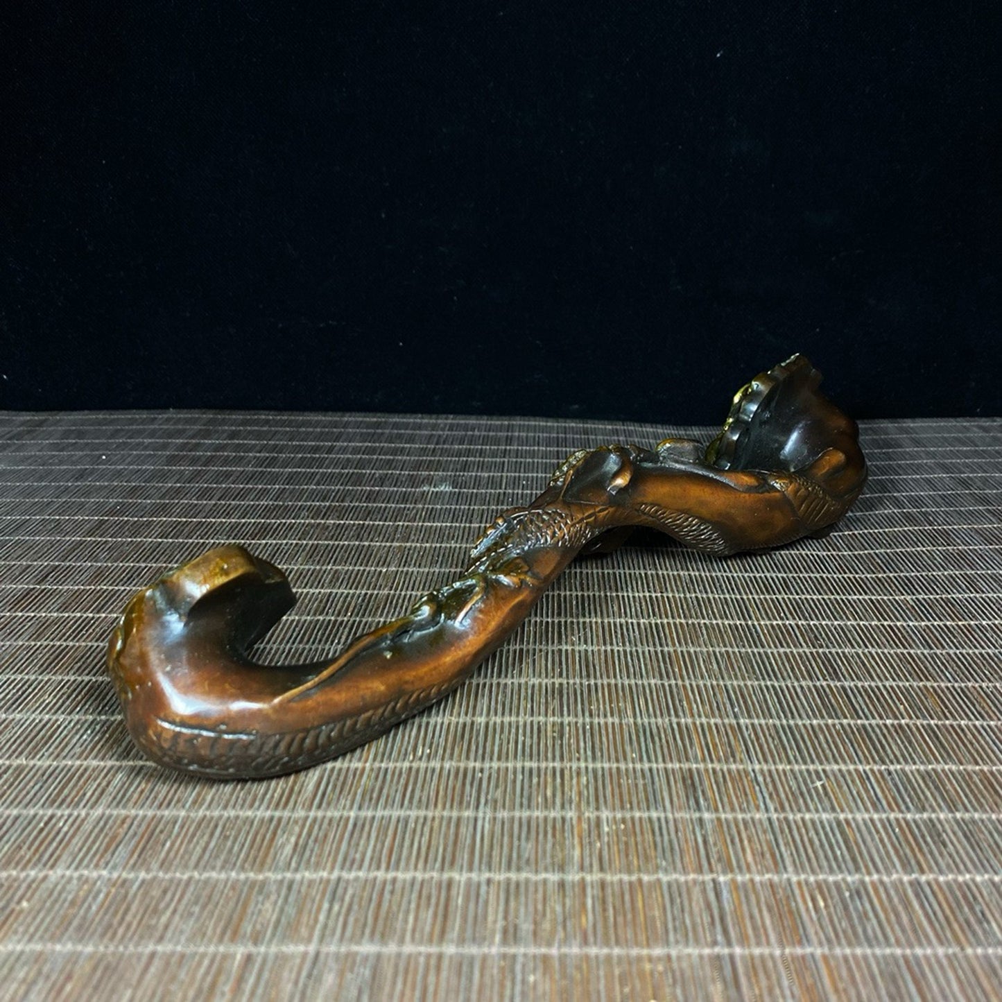 Pure copper gold-plated dragon head Ruyi ornament