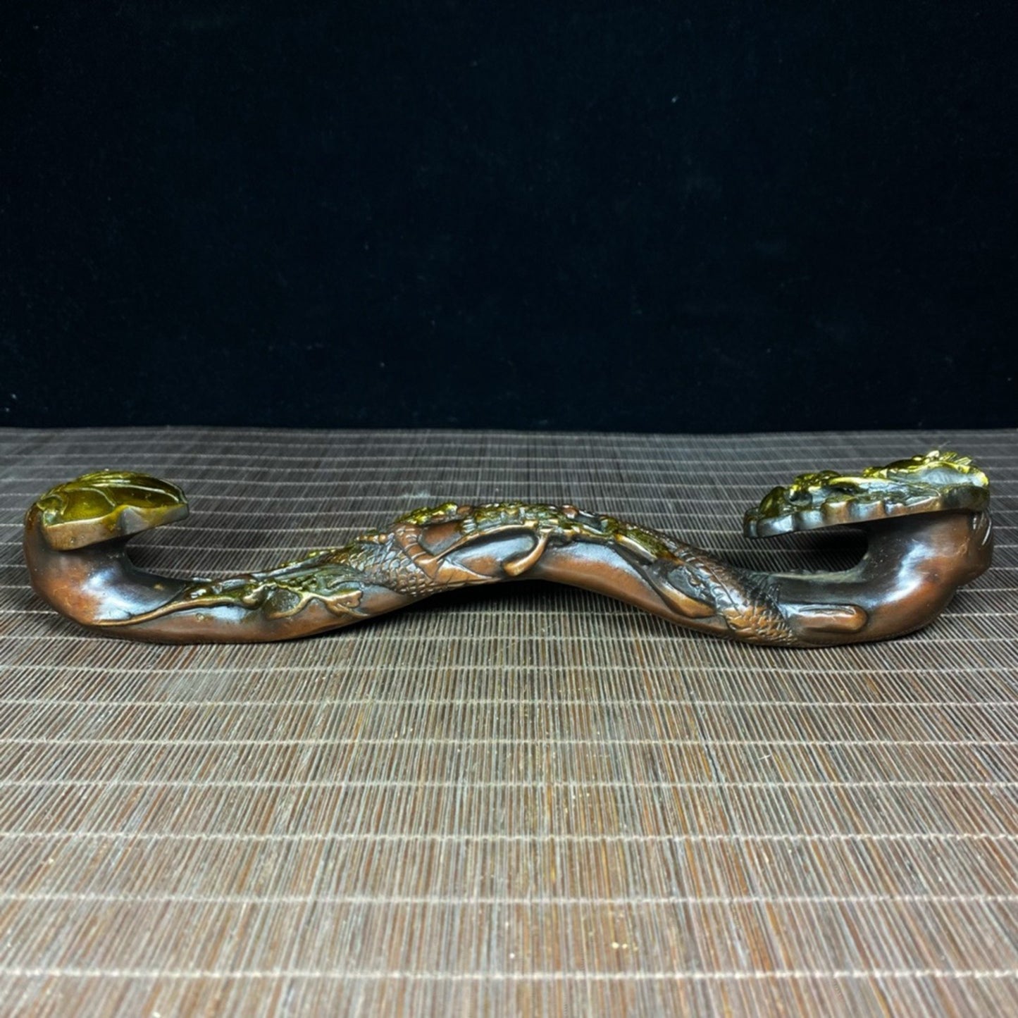 Pure copper gold-plated dragon head Ruyi ornament