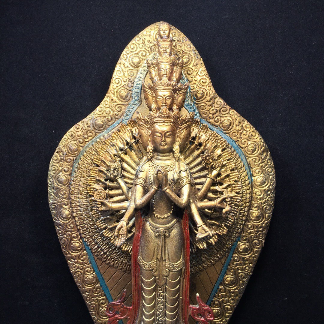 Chinese antique pure copper statue of Thousand Handed Guanyin Bodhisattva