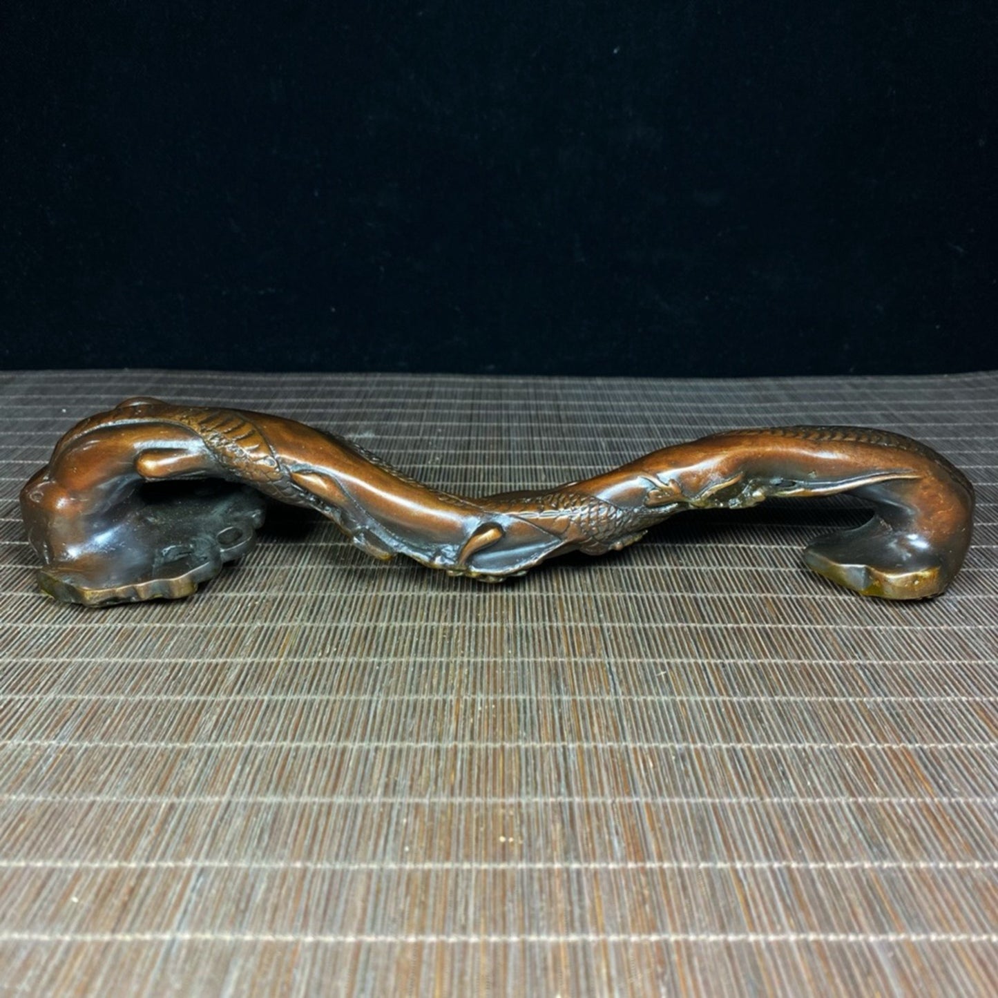 Pure copper gold-plated dragon head Ruyi ornament