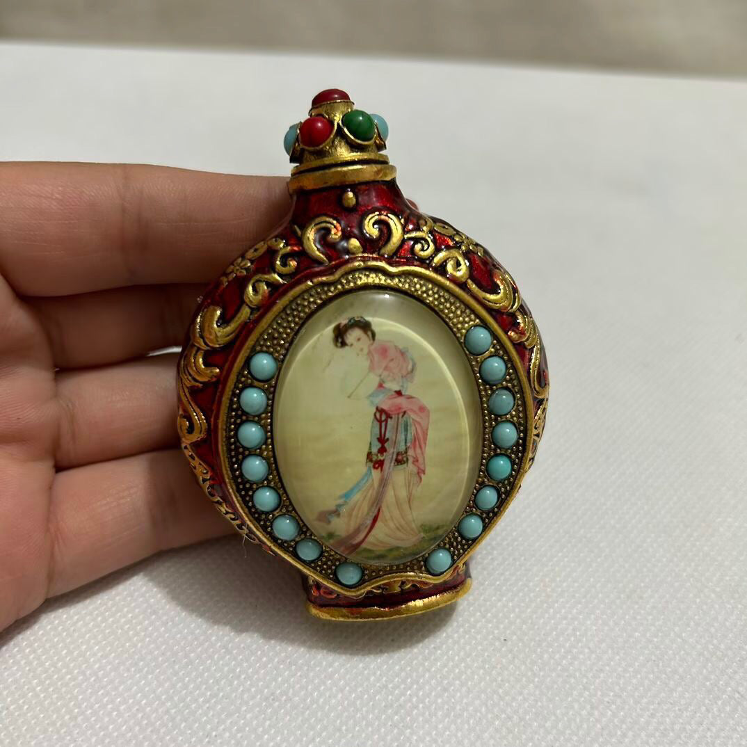 Chinese antique copper luminous snuff bottle