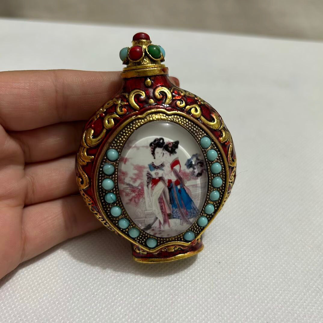 Chinese antique copper luminous snuff bottle