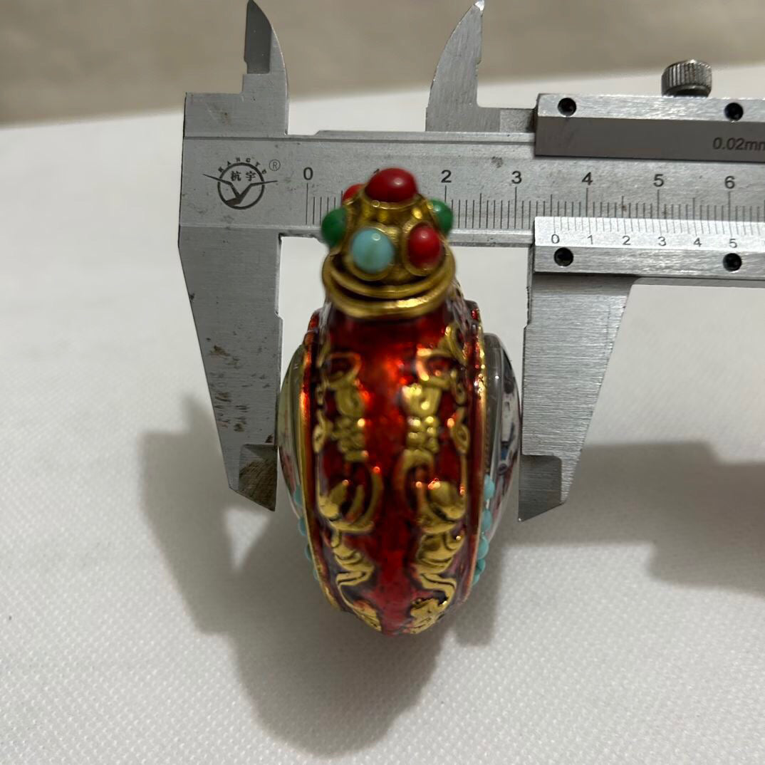 Chinese antique copper luminous snuff bottle