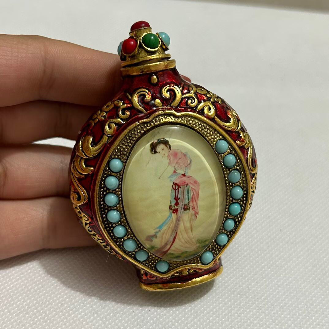 Chinese antique copper luminous snuff bottle