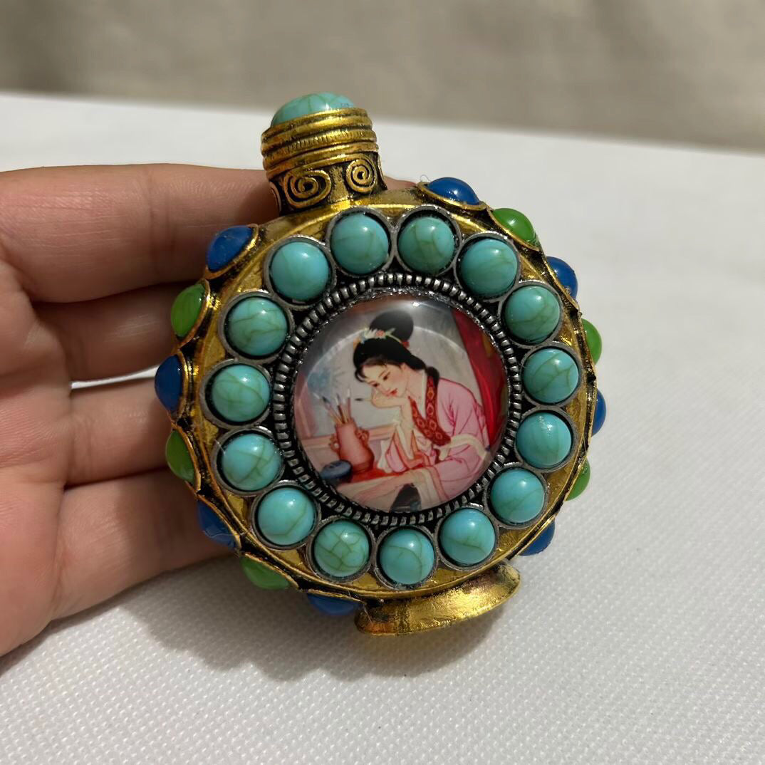 Chinese antique copper luminous snuff bottle