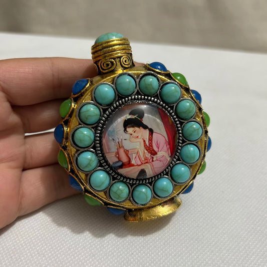 Chinese antique copper luminous snuff bottle