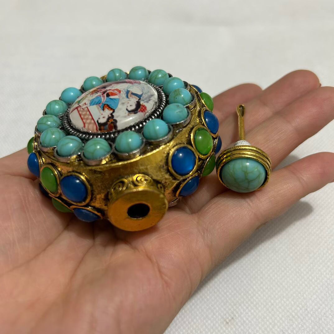 Chinese antique copper luminous snuff bottle
