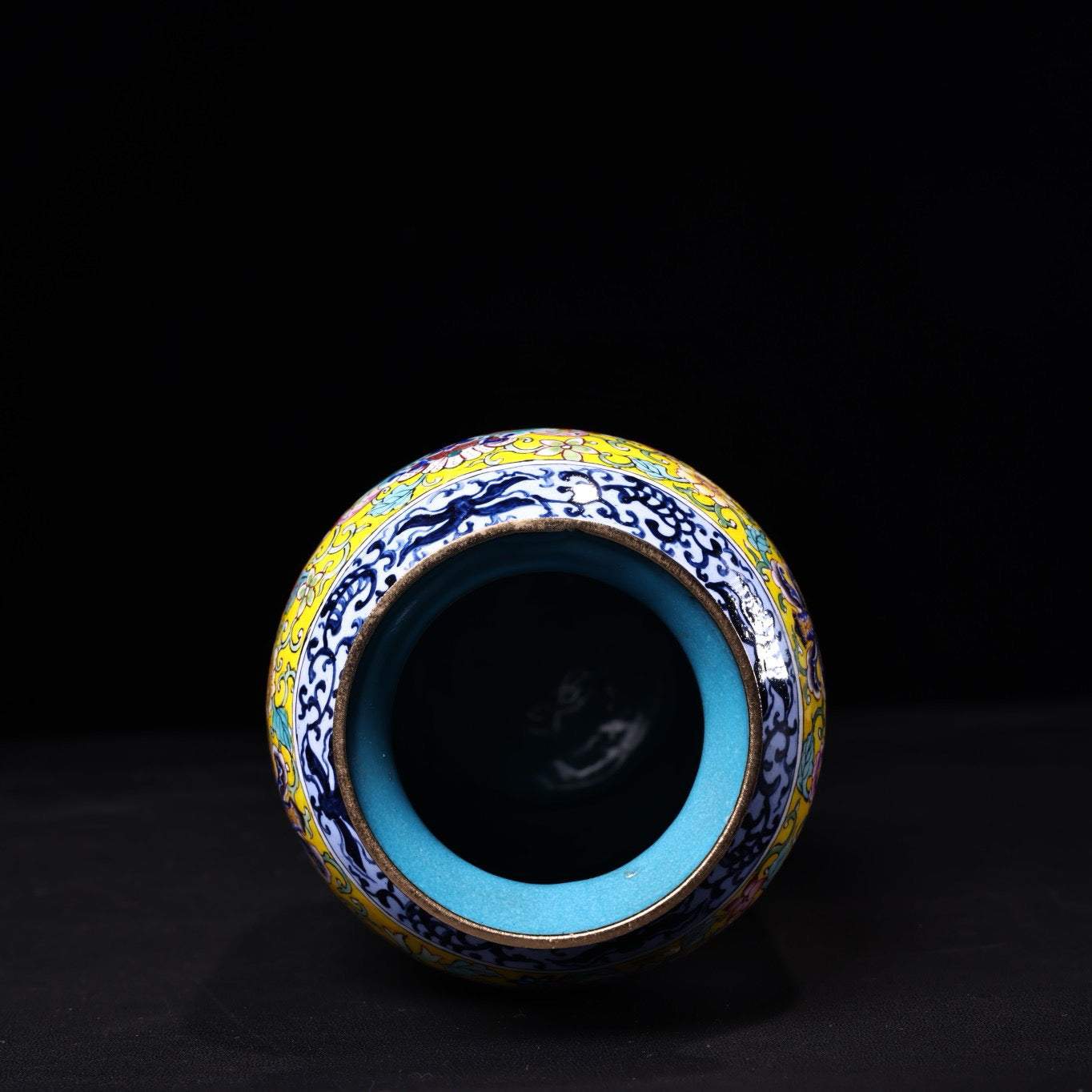 Chinese antique pure copper body hand painted enamel cloisonn é vase