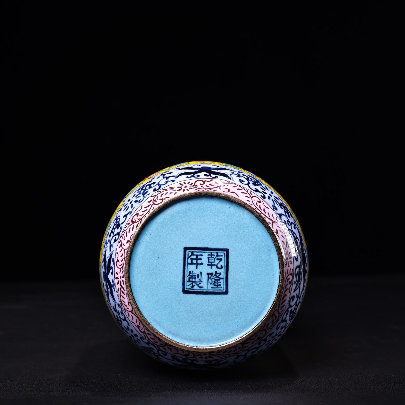 Chinese antique pure copper body hand painted enamel cloisonn é vase