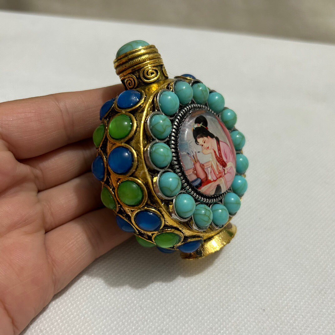 Chinese antique copper luminous snuff bottle