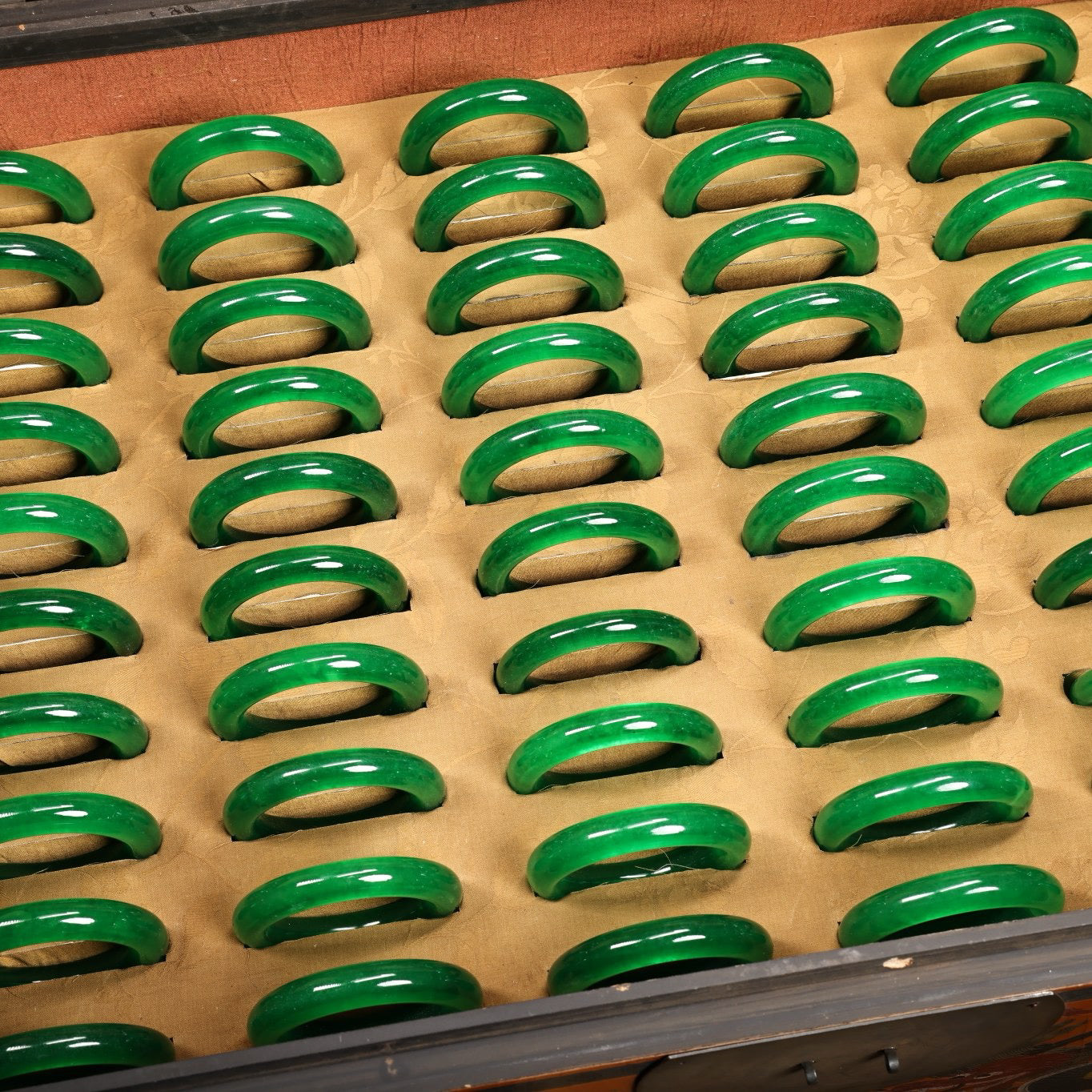 A box of Chinese antique jade bracelets